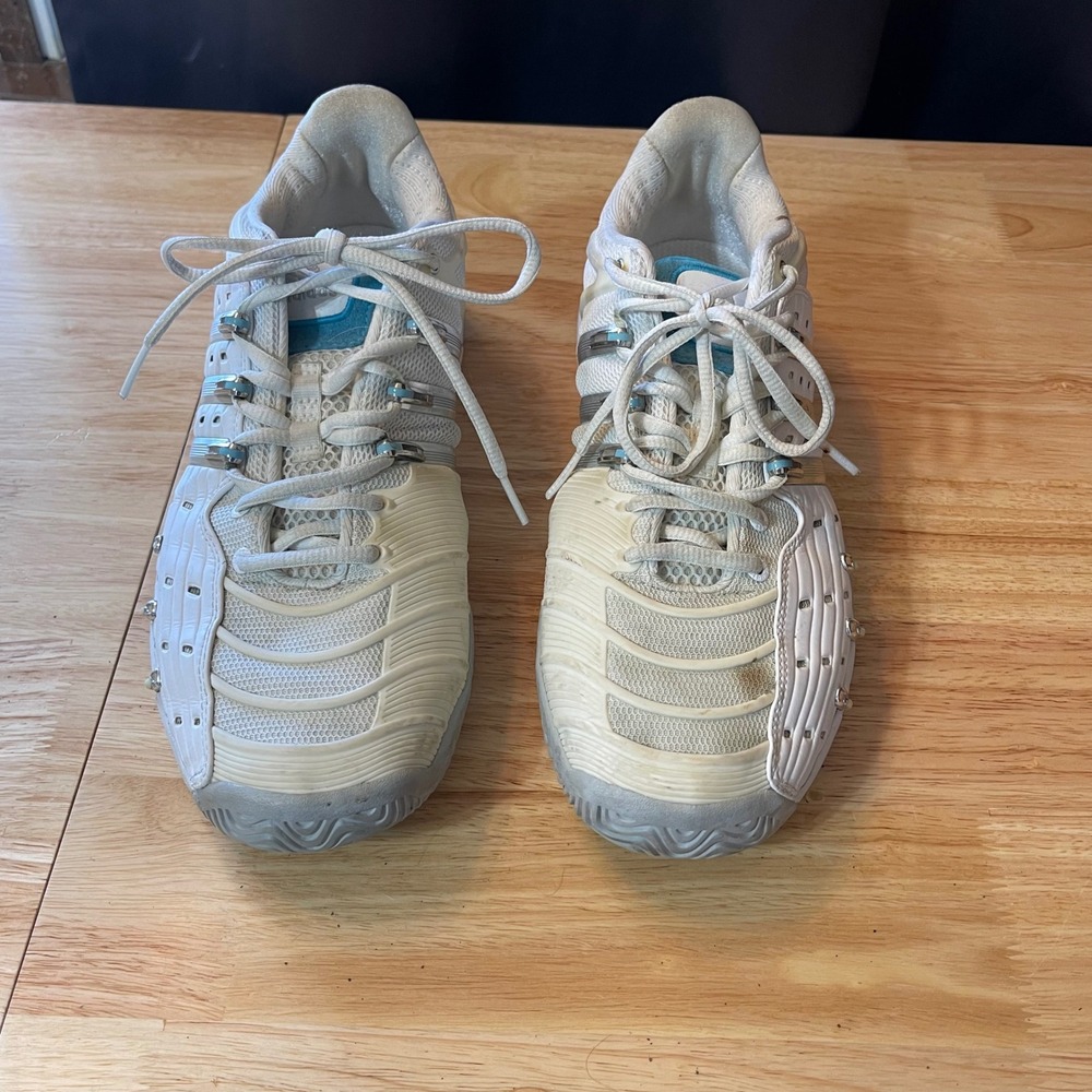Adidas Barricade V Mens Tennis Shoes White Silver Blue Size 11 Vintage 2007